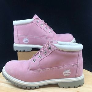 Timberlake Chukka PINK Leather Waterproof Lace Ankle Boots Women's 8 Ml